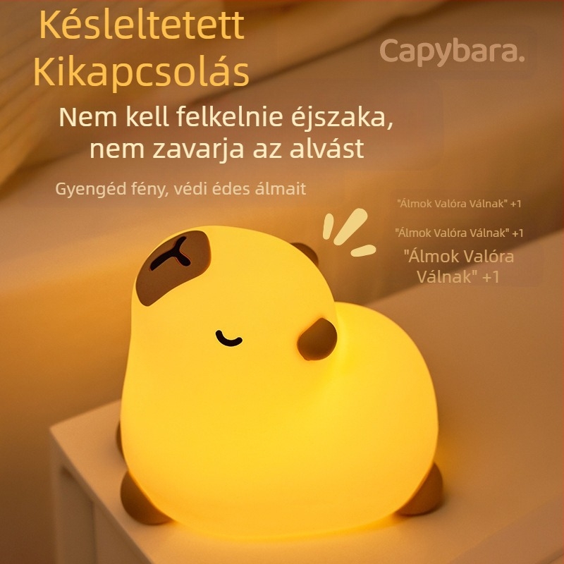 Meditációs Kabi Bala éjszakai fény, hangulat, asztali díszek, Pat Light, hálószoba, éjjeliszekrény, USB töltő, szilikon éjszakai fény