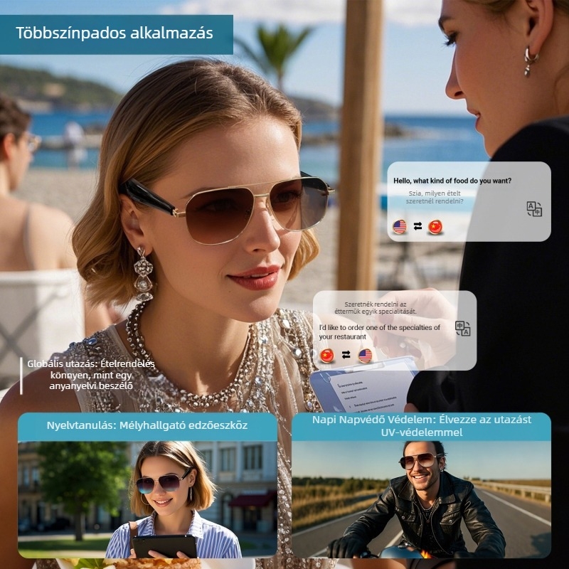 Mesterséges intelligencia fordítása Intelligens Bluetooth audio szemüveg Távirányítós kamera Gy100 Sport Divat Elegáns Anti-UV új stílus