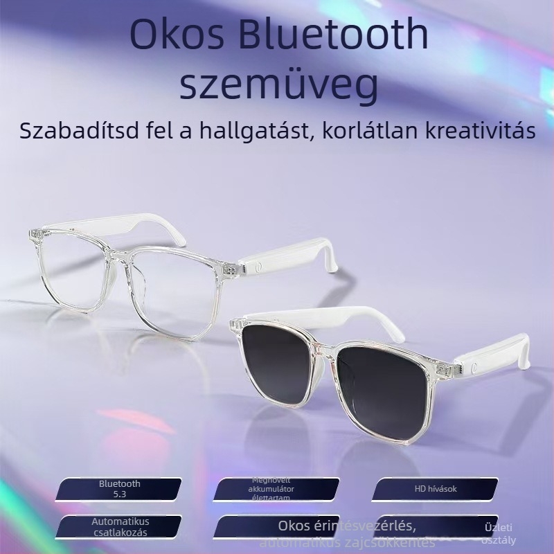 Határokon átnyúló okos szemüveg Bluetooth szemüveg napszemüveg polarizált anti-ultraibolya anti-kék fény dal hívás cserélhető lencsék