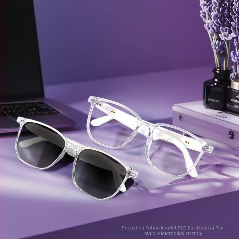 Határokon átnyúló okos szemüveg Bluetooth szemüveg napszemüveg polarizált anti-ultraibolya anti-kék fény dal hívás cserélhető lencsék