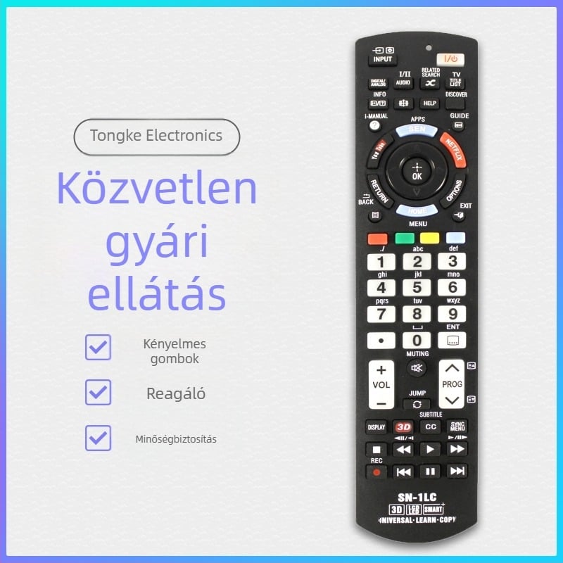 Az SN-1Lc alkalmas Sony multifunkciós TV távirányítóhoz. Az SN-1Lc infravörös távirányító Sony készülékekhez készült.