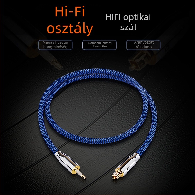 Fever optikai szálas audiovezeték szögletes szájtól kerek szájig 3,5 mm-es SPDIF digitális jelvezeték lejátszó projektorvezeték