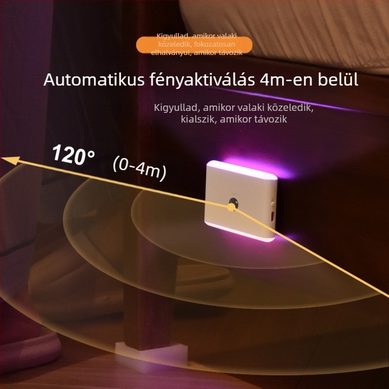Új RGB indukciós lámpa emberi test indukciós lámpa intelligens töltés infravörös színes mágneses LED éjszakai fény lábfény