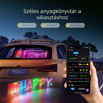 Átlátszó intelligens LED rugalmas autós képernyő görgető képernyő autó hátsó ablak reklám hangulatjel autós matrica intelligens autós matrica