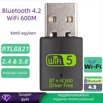 600 m-es kétfrekvenciás, meghajtó nélküli Bluetooth vezeték nélküli hálózati kártya RTL8821CU Bluetooth WiFi 2 az egyben vezeték nélküli hálózati kártya meghajtó nélküli