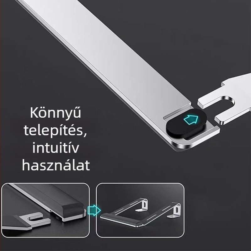 Laptop konzol alumínium ötvözetből készült hőelvezető tartókonzol ergonomikus asztali konzol csúszásmentes 10-17 hüvelykes