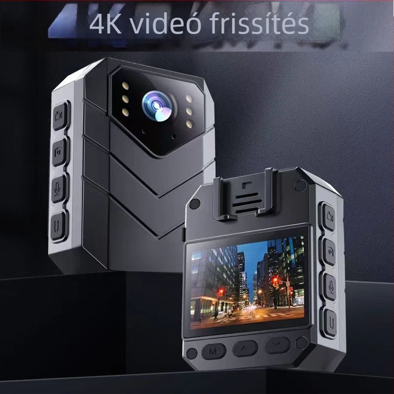 Helyszíni rendvédelmi felvevő 4K HD mellkasi viseletre, multifunkcionális, vezeték nélküli, vízálló, hátsó klipszes járőrkamera