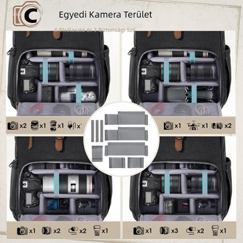 Egyszerű, hétköznapi kültéri hátizsák fotóstáska, vízálló és kopásálló vászon hátizsák iskolatáska