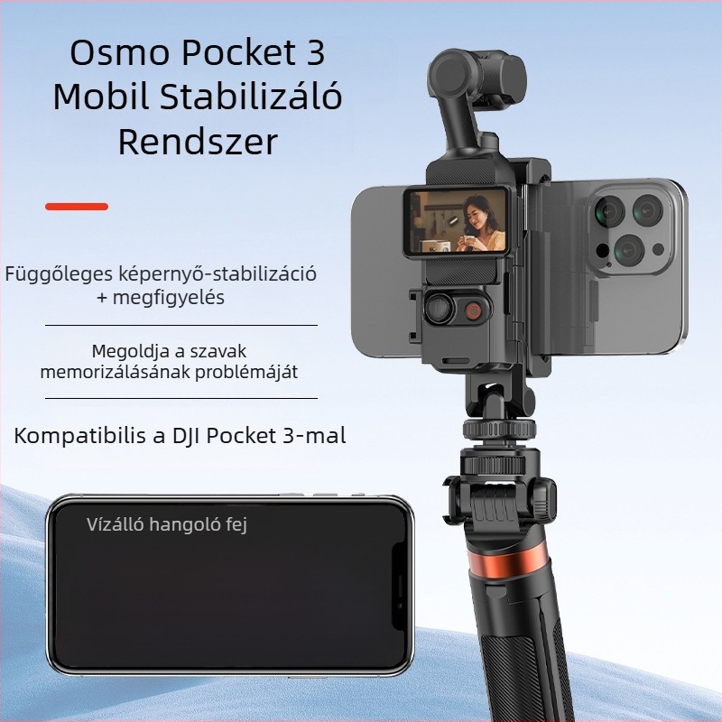 Alkalmas DJI Dajiang osmo pocket3 mobiltelefon tartóval kompatibilis állványhosszabbító rúd teleprompter konzolhoz