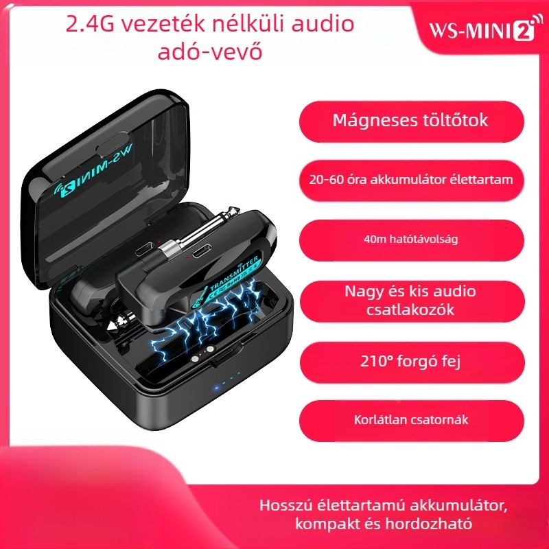 Töltővel ellátott gitár vezeték nélküli adó audio vezeték nélküli adóvevő elektromos hangszer vezeték nélküli átviteli adóvevő WS-M