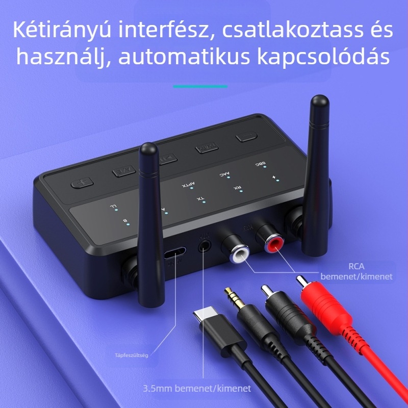 Aptx új 3,5 mm-es Bluetooth audio adapter RCA Bluetooth vevő Bluetooth adó egy-két csatornára