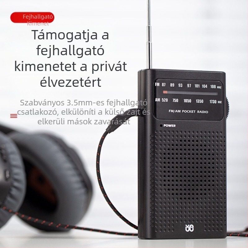 Hordozható rádió W-908 High-Fidelity rádió Teljes sávú FM/AM hegyes zsebrádió időseknek