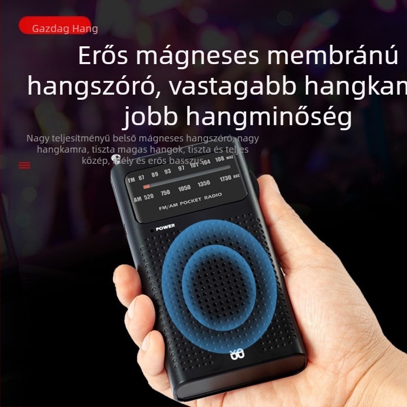 Hordozható rádió W-908 High-Fidelity rádió Teljes sávú FM/AM hegyes zsebrádió időseknek