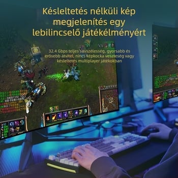 Gyári közvetlen ellátású 8K nagyfelbontású DP kábel 1.4-es verzió, játékra alkalmas számítógép-monitor csatlakozókábel, DP dugasz-dugasz csatlakozókábel