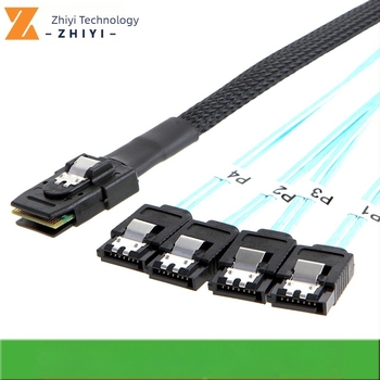 Mini SAS 8087 - 4 SATA SAS 36p - SATA3.0 SSD adatkábel előre