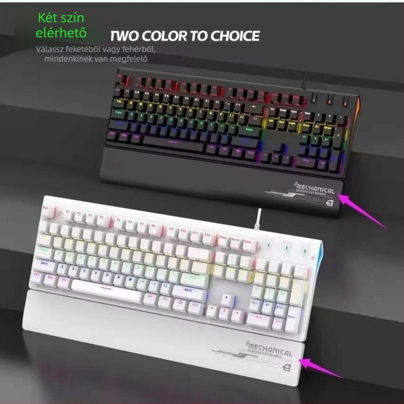 De Yilong deiogDY-105 vezetékes mechanikus billentyűzet irodai e-sport játék asztali számítógép RGB valódi mechanikus