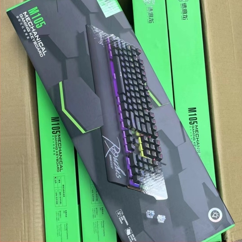 De Yilong deiogDY-105 vezetékes mechanikus billentyűzet irodai e-sport játék asztali számítógép RGB valódi mechanikus