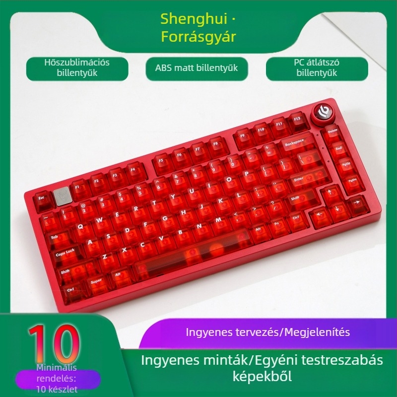 Piros és fehér ködös átlátszó eredeti magasságú billentyűsapka kis teljes készlet 60 68 64 72 75 84 87 és egyéb tömbbillentyűkhöz alkalmas