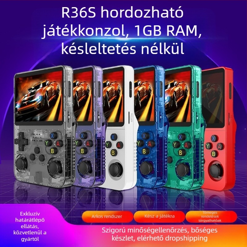 Határokon átnyúló R36S kézi játékkonzol, nyílt forráskódú Linux rendszerrel, 3,5 hüvelykes Ips képernyővel, hordozható