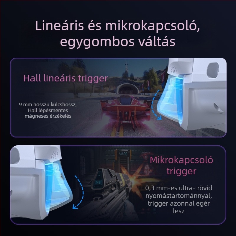 Easysmx Gamepad X20 Hall Trigger kettős üzemmódú kapcsoló + levehető Hall Rocker + teljes mechanikus billentyűk