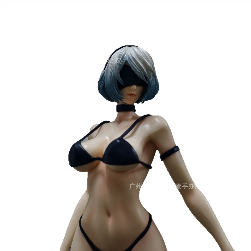 Nier:Automata Nier:Automata Klassz Medve Fürdőruha 2B Kétfejű Szobor Figura Modell Ajándék