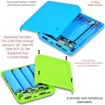 Nagykereskedelmi Power Bank 4 cellás 18650 akkumulátor doboz mobil tápegység hegesztésmentes fészekanyag barkács Power Bank héj fészekanyag