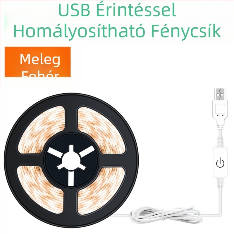 LED fényszalag USB érintésérzékelős fényszalag 5V/2835 szekrény, gardrób folyosó, éjjeliszekrény érintésérzékelős fényszalag