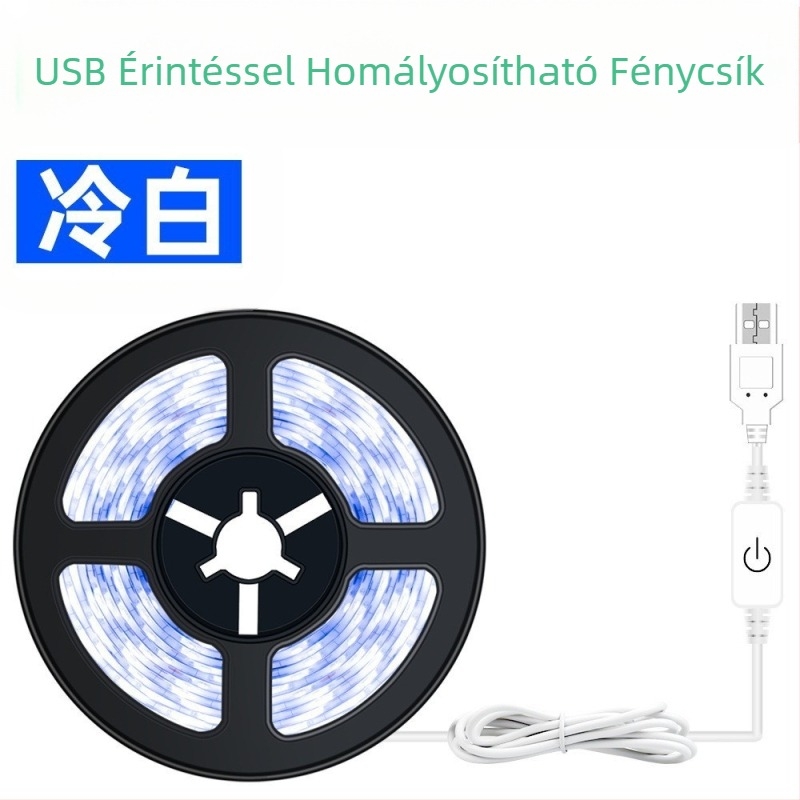LED fényszalag USB érintésérzékelős fényszalag 5V/2835 szekrény, gardrób folyosó, éjjeliszekrény érintésérzékelős fényszalag