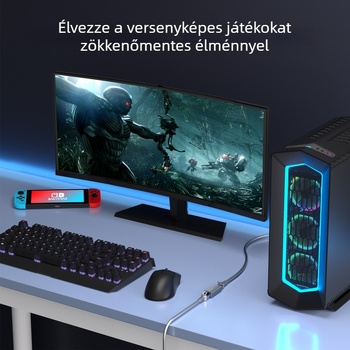 Super 6. osztályú árnyékolású, kétfejű hálózati portadapter, RJ45 Network Direct, 10 gigabites hálózati vezetékes dokkolófej-hosszabbító