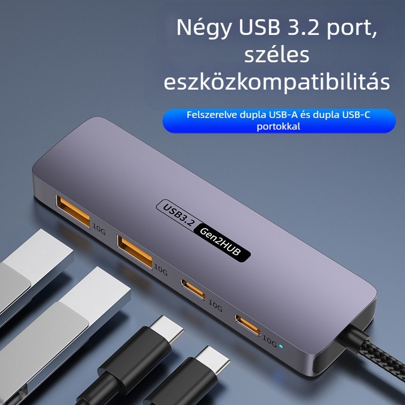 typeC10G bővítő 2A2C notebook tablet mobiltelefon breakout átalakító usb3.2hub dokkolóállomás