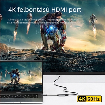 Type-C - HDMI női 4K mobiltelefon számítógép-monitor ugyanazon vetítővászon kábel nagyfelbontású átvitel Type-C - HDMI
