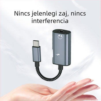 C típusú digitális DAC audio - 3,5 mm-es adapterhez alkalmas, 2 az 1-ben hívás gyorstöltéssel kompatibilis PD adapter
