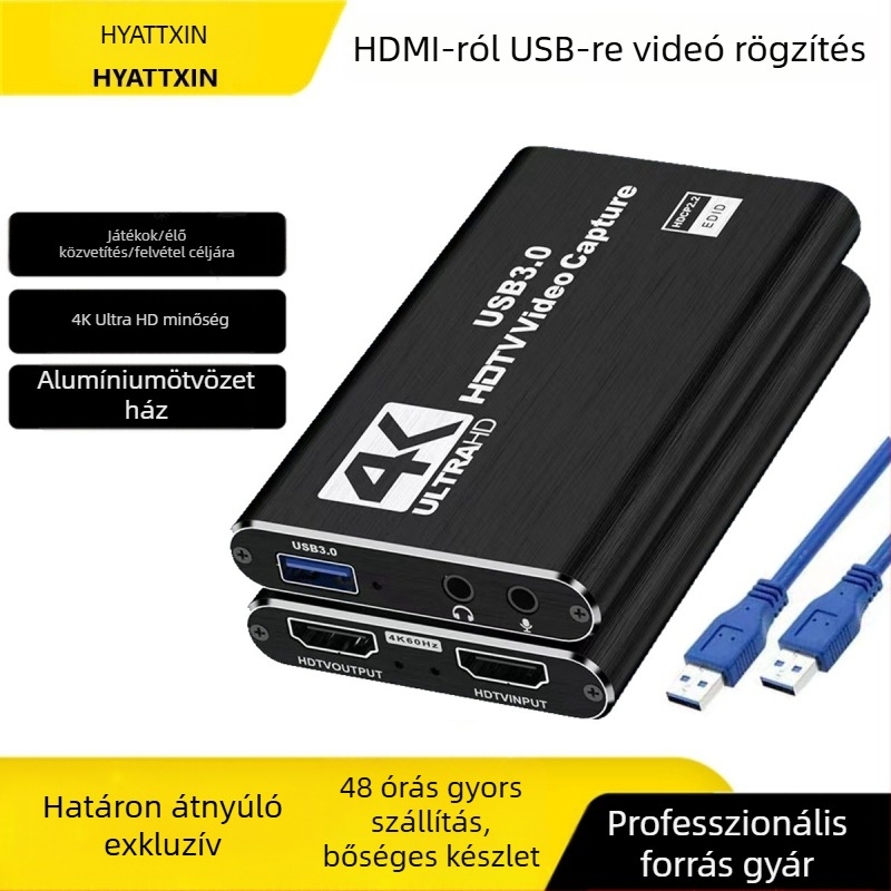 hdmi rögzítőkártya usb3 0 HDMI-ről USB-re élő felvétel HDMI hurok kimenettel videogyűjtő HD 4K