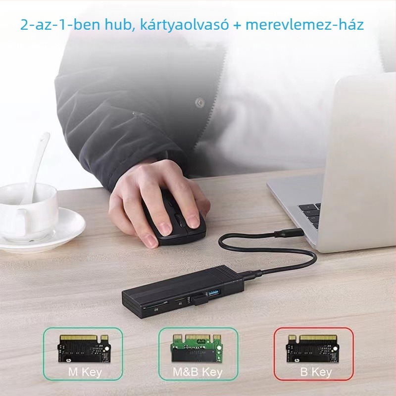 Kettős protokollú M.2 NVME/SATA 10g mobil merevlemez doboz ytpe C port USB3.1 SD TF kártyaolvasó