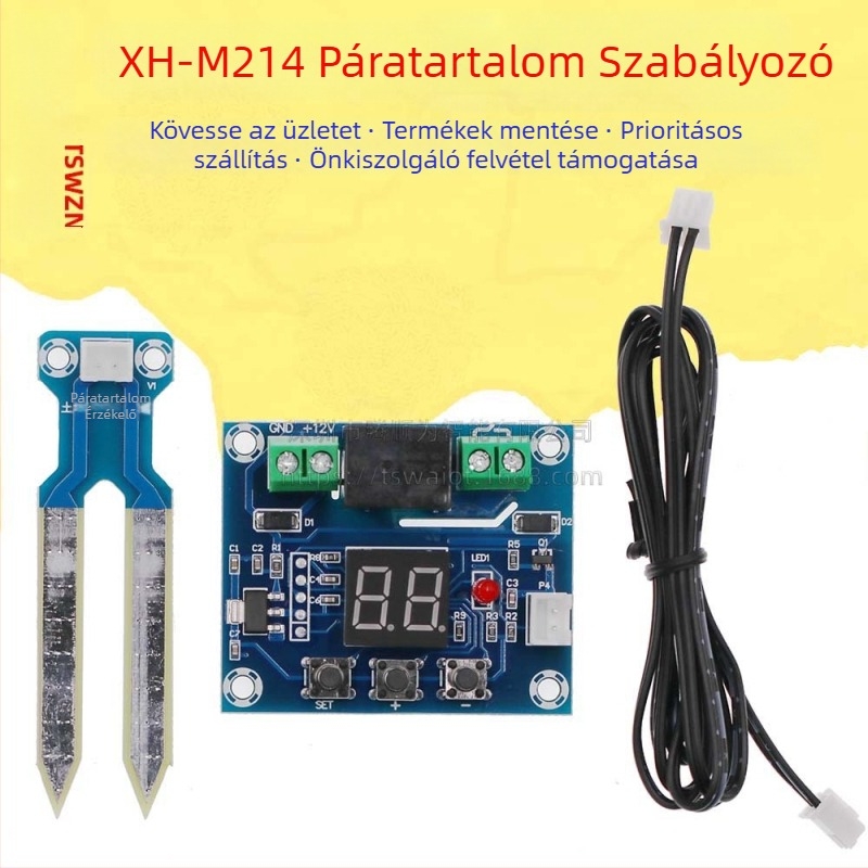 XH-M214 talajnedvesség-szabályozó modul digitális kijelzővel, pontos virágcserép digitális kijelzővel, automatikus öntözőrendszerrel