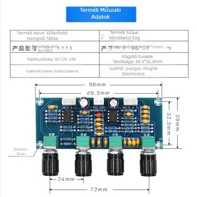 A901 digitális erősítő panel illesztő hangszín panel egyenáramú hangszín panel magas és mély hangszín beállító hangoló panel előerősítő panel