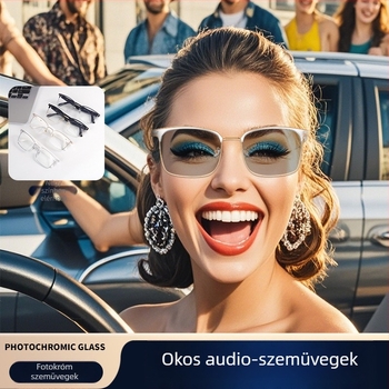 Határokon átnyúló új intelligens audio szemüveg GS13 színváltós Bluetooth szemüveg ultraibolya sugárzás elleni zenei hívás navigációs szemüveg
