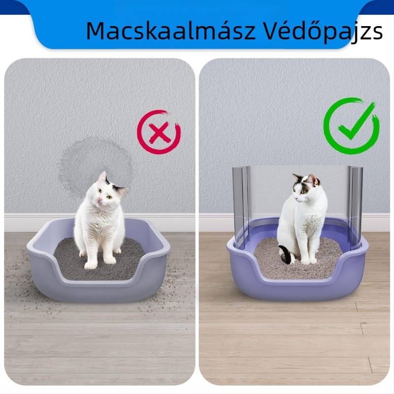 Határokon átnyúló, raktáron lévő, vastagított, 4 darabos macskavizelet elleni macskaalom fröccsenés elleni takaró, macskaalom-medence terelőlap, macska szemetes fröccsenés elleni takaró