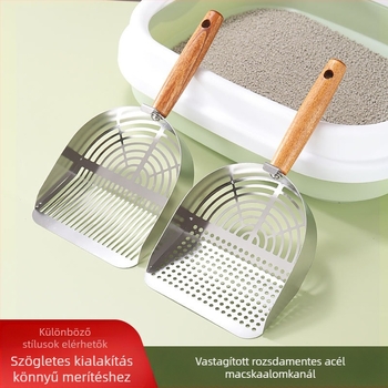 Macskaalom rozsdamentes acél macskaalomlapát szénlapát lapát szar bentonit tofu vegyes homoklapát szar fa nyél macskalapát gyártók