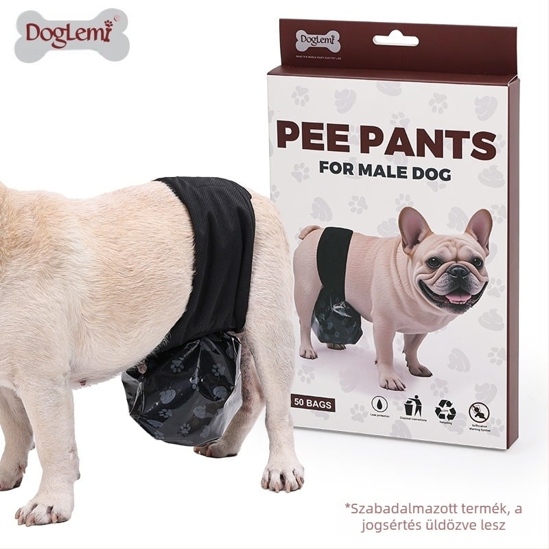 Lélegző és vízálló kan kutya vizeletgyűjtő zsák, automatikus vizeletgyűjtő alsónemű kan kutyáknak, állítható rugalmas szalaggal ellátott kisállat alsónemű