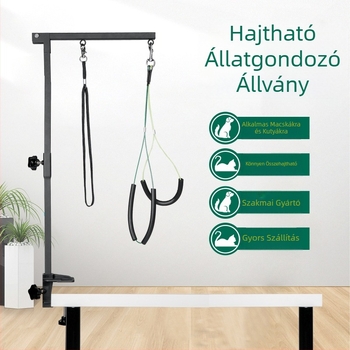 Összecsukható kisállat-ápoló konzol, fix gém, kényelmes rozsdamentes acél konzol, állítható konzol