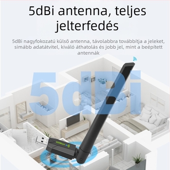 650 méteres, meghajtó nélküli, kétfrekvenciás USB vezeték nélküli hálózati kártya, 5G vezeték nélküli WiFi asztali számítógép hálózati adapter