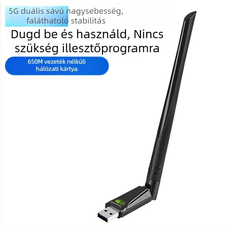 650 méteres, meghajtó nélküli, kétfrekvenciás USB vezeték nélküli hálózati kártya, 5G vezeték nélküli WiFi asztali számítógép hálózati adapter