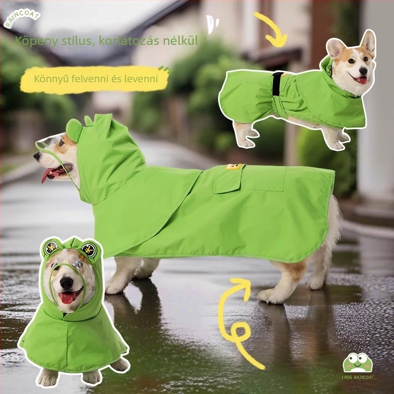Shiba Inu esőkabát, corgi békaköpeny, nyári kölyökkutyáknak, kis és közepes méretű kutyáknak, vízálló és szennyeződésmentes kültéri kutyaponcsó