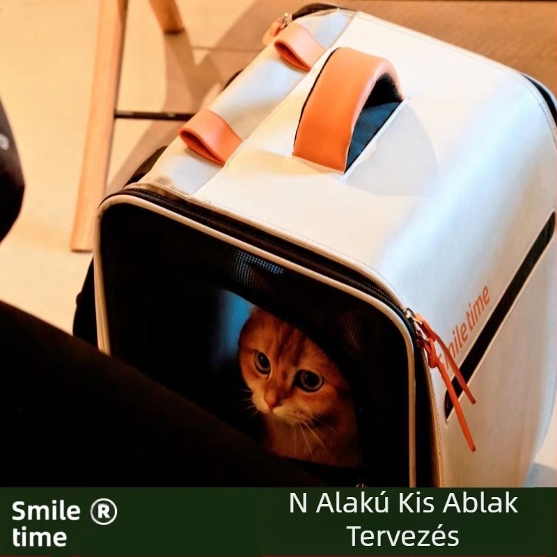 Smile Time macskahordozó hátizsák hordozható, összecsukható, kültéri, nagy kapacitású, lélegző kültéri kisállattáska