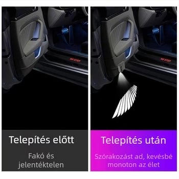 Angyalszárnyak üdvözlőfénye Szárnyak Autó hangulatvilágítás Ajtóvilágítás Kábelezés Ingyenes automatikus indukciós fény Vetítőfény