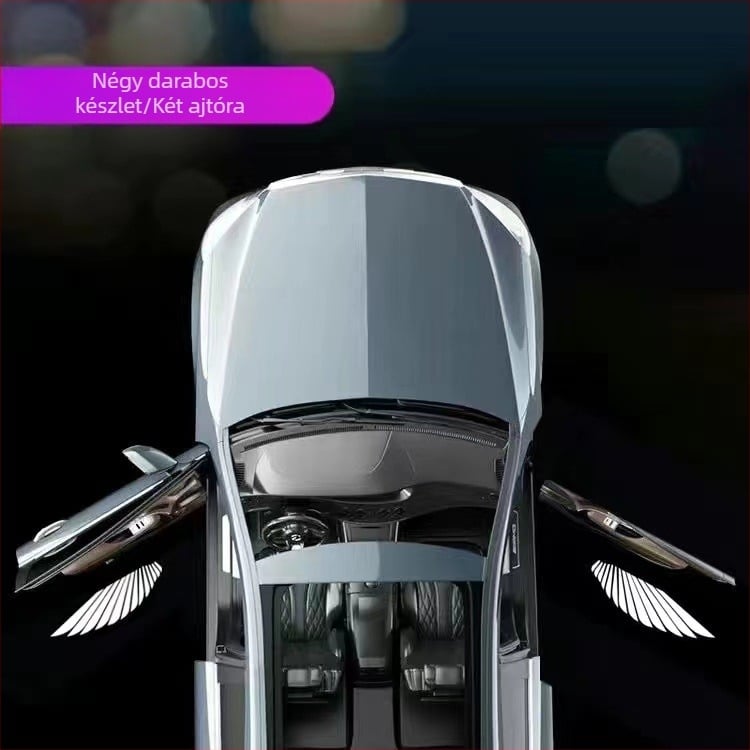 Angyalszárnyak üdvözlőfénye Szárnyak Autó hangulatvilágítás Ajtóvilágítás Kábelezés Ingyenes automatikus indukciós fény Vetítőfény