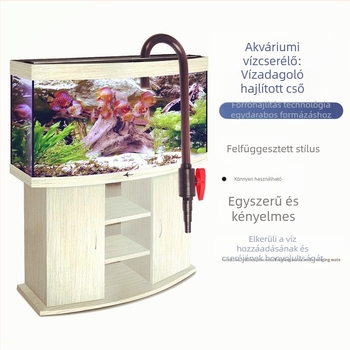 Akvárium víztöltő eszköz kapcsolós könyökhoroggal, vízcserélő cső, falra szerelhető víztöltő cső, víztöltő könyök, akvárium kiegészítők