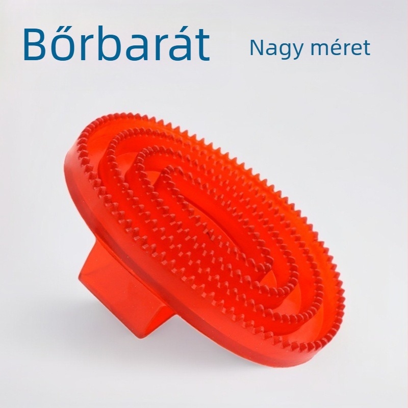 Lótisztító kefe, kisállat-fürdetési gumikefe, PVC anyagú, fluoreszkáló masszázskefe nagy méretben