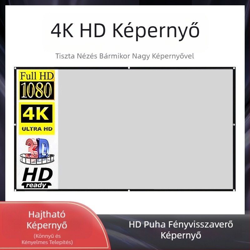 Egyszerű fém fényvédő függöny 60 hüvelykes 70 hüvelykes 80 hüvelykes 90 hüvelykes 100 hüvelykes 120 hüvelykes összecsukható papírcső függönyprojektor